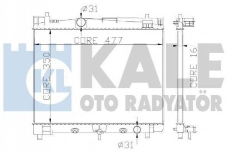 342210 KALE OTO RADYATOR KALE TOYOTA Радиатор охлаждения с АКПП Yaris 1.0/1.3 05-