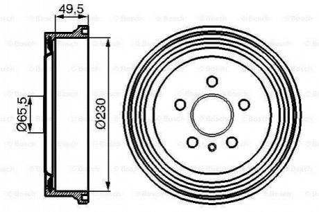 0986477104 BOSCH BOSCH OPEL гальмівний барабан задній ZAFIRA 99-,VECTRA -02