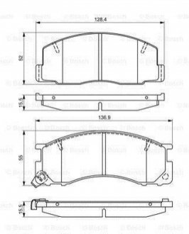 0986495327 BOSCH BOSCH TOYOTA гальмівні колодки передн.Previa 2.4 00-