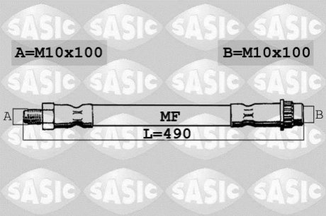 6600007 SASIC Шланг торм. передний (490 мм)