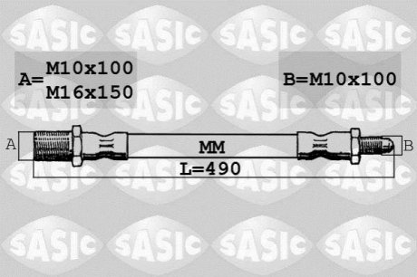 SBH6347 SASIC Шланг тормозной передний