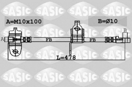 6606032 SASIC Шланг торм. передний RWD