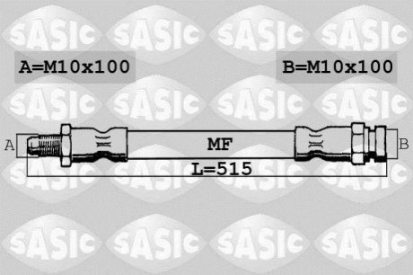 6600055 SASIC Шланг торм. передний