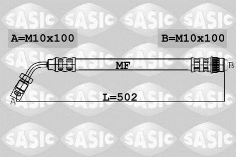 6604017 SASIC Шланг торм. передний