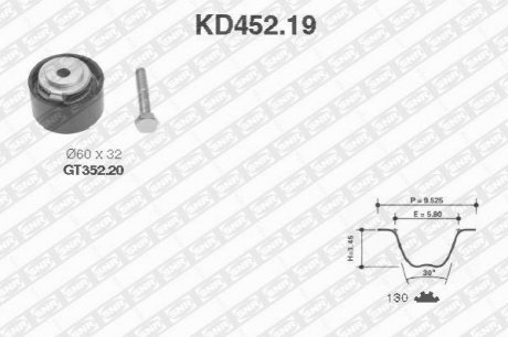 KD452.19 SNR NTN Комплект ремня ГРМ