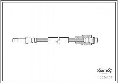 19036177 CORTECO Шланг торм. задний