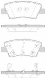 P12623.42 WOKING Гальмівні колодки зад. Hyundai i30/i40 11-/Kia Rio 1.4-3.8 12- (akebono)