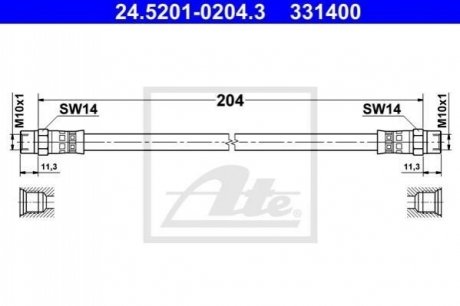 24.5201-0204.3 ATE Шланг тормозной