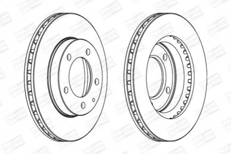 561716CH CHAMPION CHAMPION MAZDA диск гальмівний перед. (вентил.) Ford Probe,626 IV 91-,Premacy, Xedos 91-(258*24)