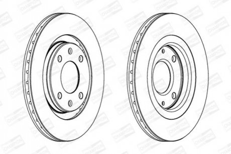 561364CH CHAMPION CHAMPION CITROEN диск гальмів.передн.Berlingo 96-,BX,Xantia,Xsara,ZX,Peugeot 206,405,Partner