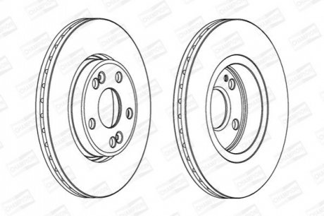 562104CH CHAMPION CHAMPION RENAULT диск гальмівний передній Espace III,Laguna I,Safrane I,II 95-
