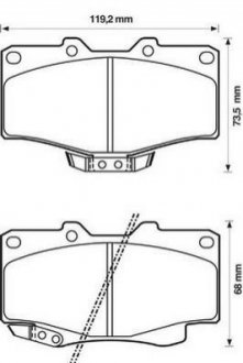 572140J Jurid JURID TOYOTA Колодки гальмівні передн.Hilux II,LandCruiser,VW Taro,BMW E38 740