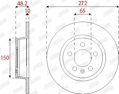 563255JC Jurid JURID VW Диск гальмівний задн.Audi A3 08-Golf VI 08-, Caddy IIISkodaSeat