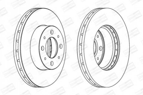 562296CH CHAMPION CHAMPION FIAT диск гальмівний передн.500 07-,Panda 04-,Ford Ka 08-