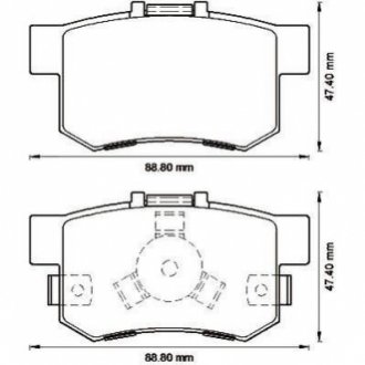 572544J Jurid JURID HONDA Тормозные колодки задн.Accord 2.2/2.4 08-,CR-V II 01-