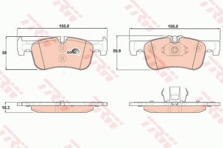 GDB1935 TRW Тормозные колодки дискові BMW 1(F20) "1,4-1,6 "F "10>>