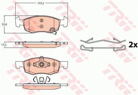 GDB2099 TRW Гальмівні колодки дискові OPEL Corsa E "F "14>>