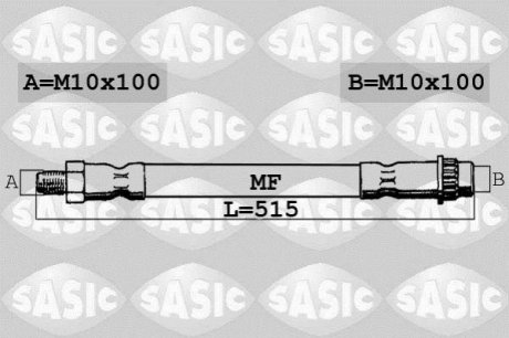 6604016 SASIC Шланг торм. передний