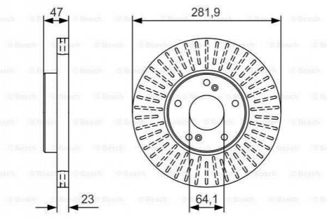 0986479A99 BOSCH BOSCH HONDA гальмівний диск передн.Civic VIII 05-,Stream 01 - (282*23)