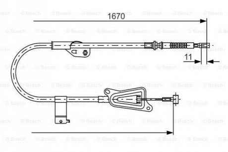 1987477943 BOSCH BOSCH трос ручного гальм. прав. NISSAN ALMERA TINO -06