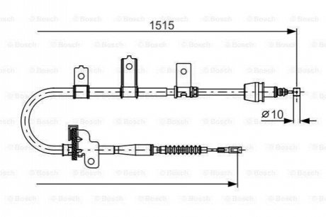 1987482098 BOSCH BOSCH KIA трос ручн.гальма лів.Picanto 04- (диск.)