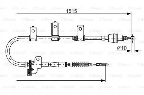 1987482097 BOSCH BOSCH KIA трос ручного гальма прав. Picanto 04-