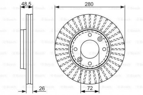 0986479353 BOSCH BOSCH KIA диск гальмівний передн.Carens 02-