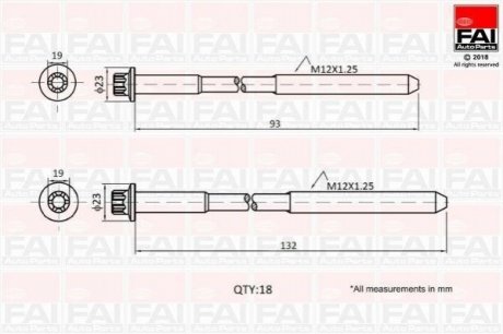 B2201 FAI FAI HYUNDAI К-т болтов ГБЦ KIA Carnival 2.9TD/CRDi