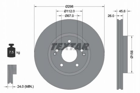 92322903 TEXTAR Диск гальмівний