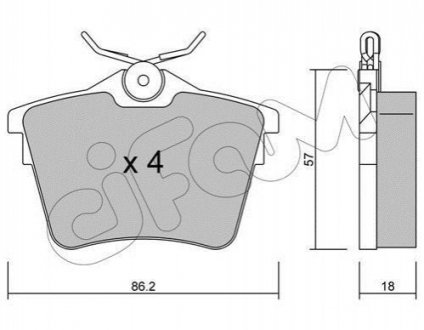 822-602-0 CIFAM CIFAM PEUGEOT Тормозные колодки задн.(без электронного стоян.тормоза) 407,607 04-,Citroen C5 III 08-