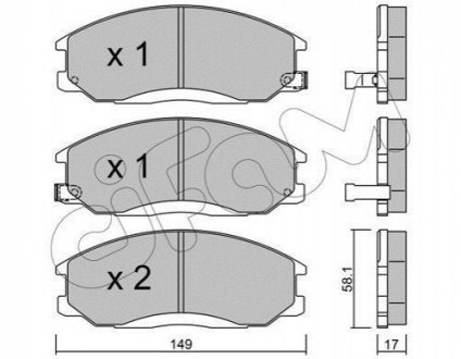 822-364-0 CIFAM CIFAM HYUNDAI Гальмівні колодки передні H-1, Santa Fe 01-, SsangYong Actyon, Kyron, Rexton 02-