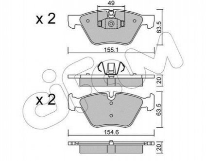 822-557-5 CIFAM CIFAM Тормозные колодки перед. BMW 1-serie E87/88, 3-serie E90/91