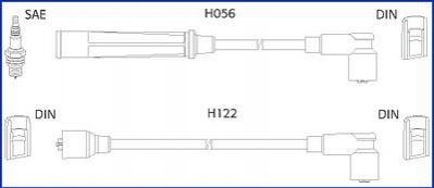 134474 HITACHI HITACHI VW К-кт высоковольтных проводов Golf I,Passat,Derby