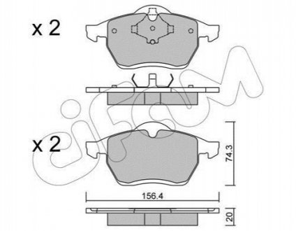 822-279-0 CIFAM CIFAM VW Гальмівні колодки передн. Sharan,Ford Galaxy,Seat