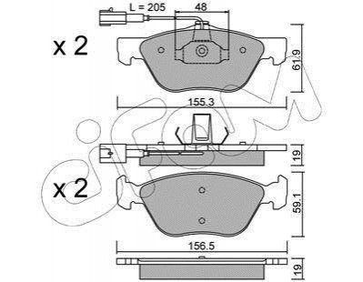 822-083-0 CIFAM CIFAM FIAT Гальмівні колодки передні ALFA 156, FIAT Coupe