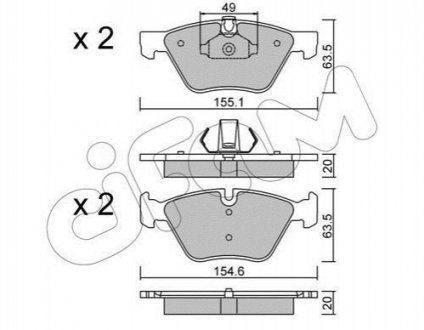 822-557-0 CIFAM CIFAM BMW Тормозные колодки передн.5 F10 518d-528i 11-