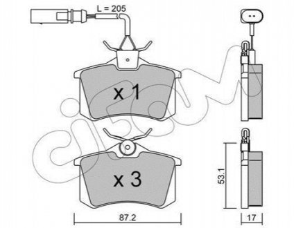 822-100-3 CIFAM CIFAM VW Гальмівні колодки задн. Sharan, Seat, FORD