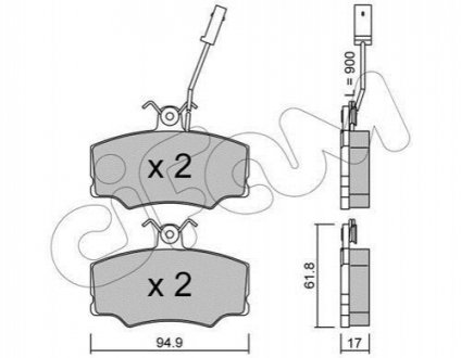 822-076-0 CIFAM CIFAM ALFA ROMEO Колодки тормозные передні 33 90-