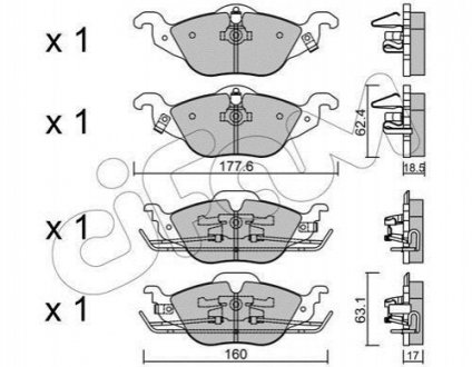 822-257-0 CIFAM CIFAM OPEL Гальмівні колодки перед. Astra G 98-