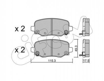 822-1002-0 CIFAM CIFAM JEEP Гальмівні колодки зад. CHEROKEE 14-