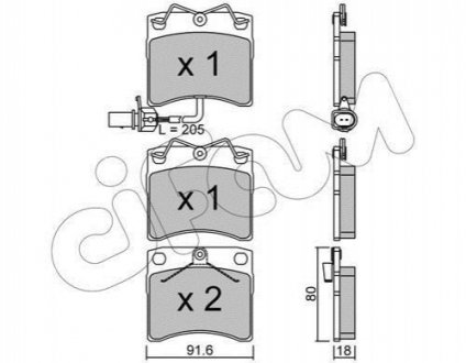 822-163-2 CIFAM CIFAM VW Тормозные колодки передн.T4 90-