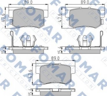 FO 860781 FOMAR Колодки гальмівні дискові