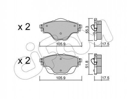 822-988-0 CIFAM CIFAM CITROEN Тормозные колодки задн.C4 Grand Picaasso, C4 Picasso 13-,PEUGEOT 308