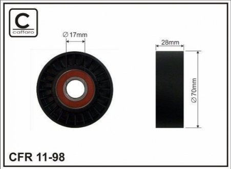 11-98 CAFFARO Ролик натяж. гладкий