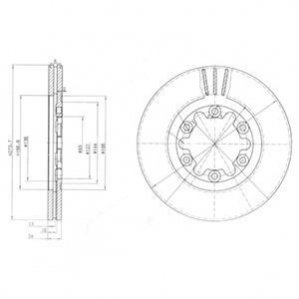 BG3809 Delphi DELPHI FORD Гальмівний диск RANGER (ER, EQ, R_) 2.5 TD 4x4 02-06, MAZDA B-SERIE (UN) 2.5 TD 4WD 99-06