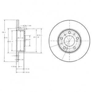 BG2257 Delphi DELPHI FIAT гальмівний диск передній Ducato TD 86- 290 16 14.8