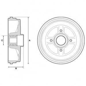 BFR496 Delphi DELPHI RENAULT барабан гальмівний з підшипн.Clio III 05-