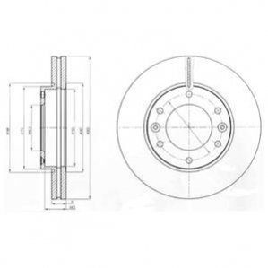 BG4296 Delphi DELPHI HYUNDAI гальмівний диск передн.H-1,Starex 06-