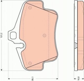 GDB1758 TRW Тормозные колодки дискові PORSCHE 911/Boxster (986)/Cayman "R "97-"13