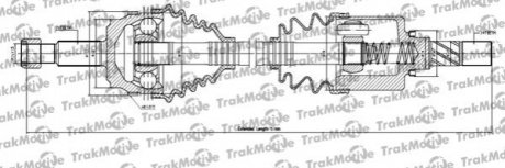 30-1139 Trakmotive TRAKMOTIVE RENAULT Полуось лів. с ABS L=702mm L2=752mm 28/39 зуб. Master II ,Opel Movano,Nissan Interstar 06-10 2.5dCi